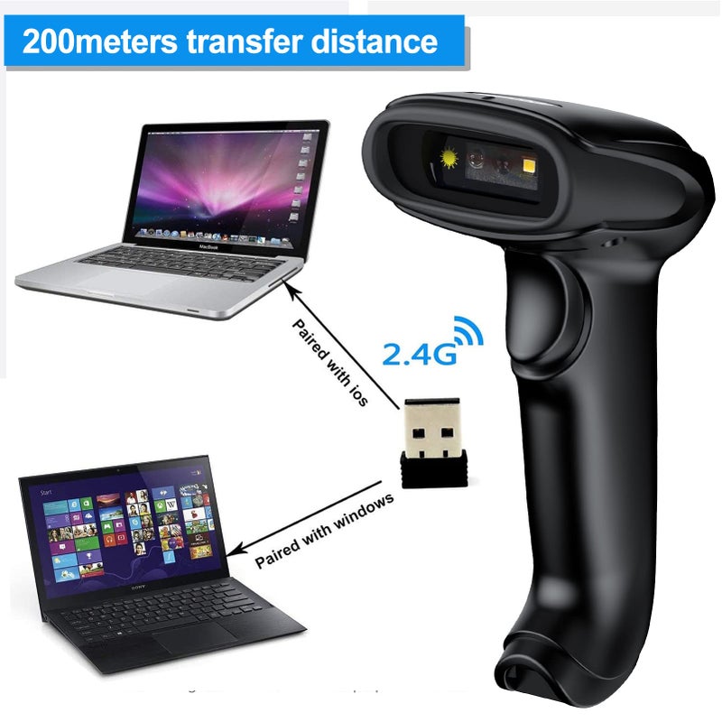 symcode 2D Wireless Barcode Scanner,Symcode Datamatrix PDF417 QR Code Handheld Reader for Screen and Printed Bar Code Scan, Works with Windows Mac and Linux PC POS - Image 2